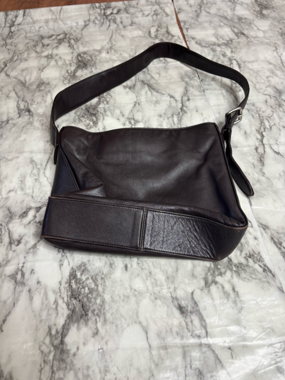 Lauren Ralph Lauren Dark Brown Leather Bag purse - Picture 8 of 9